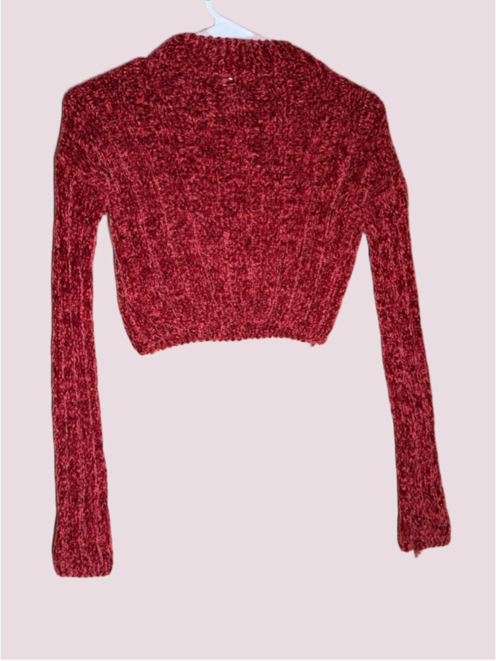 Better Be Red Ribbed Cropped Sweater - Size Small - Picture 3 of 6